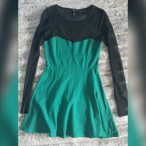 Green skater dress